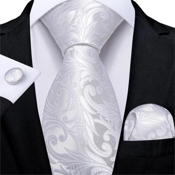 Cravate Blanche Pack Prestige Paisley