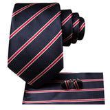 Cravate Bleu Marine a Rayures Rouge