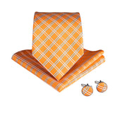 Cravate Orange a Rayures Bleu