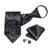 Cravate Pré Nouée Noire Baroque