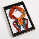 Foulard en Soie orange et marron