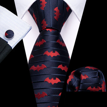 Cravate Halloween Chauves-Souris - Élégance macabre pour vos soirées effrayantes