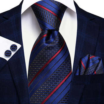 Cravate Bleu Foncé Rouge Chic Pack Prestige