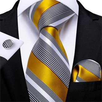 Cravate Jaune et Gris pack Prestige - Cravate Prestige