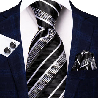 Cravate Noir et Blanc Chic Pack Prestige