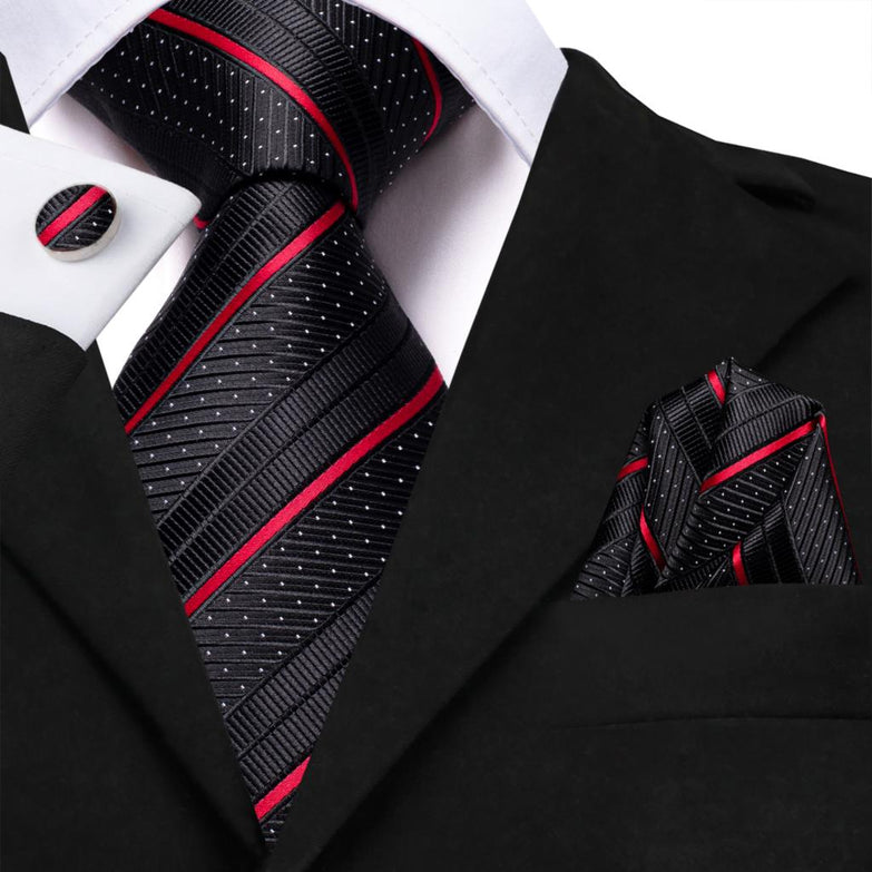 Cravate Rose et Noir Pack Prestige
