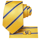 Coffrets Pack Prestige Cravate Jaune à Rayures Bleu