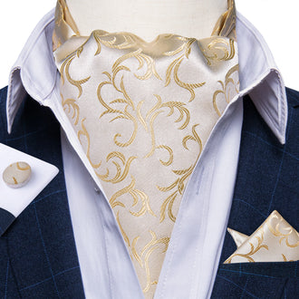 Cravate Ascot Champagne Floral