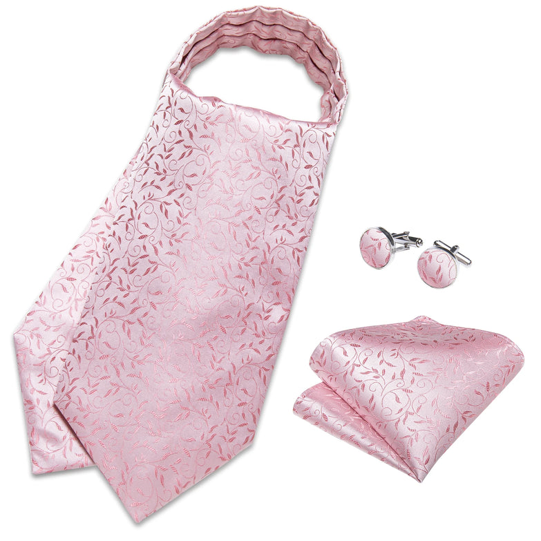 Cravate Ascot Rose Pale Floral
