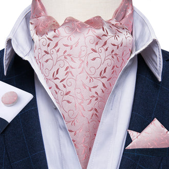 Cravate Ascot Rose Pale Floral