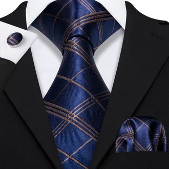 Cravate Bleu Jacquard
