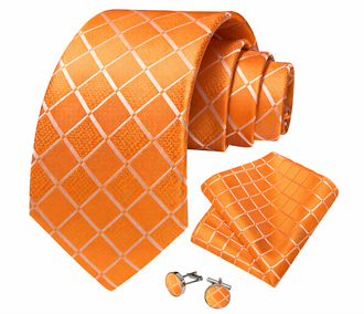 Cravate_Orange_Ecossais