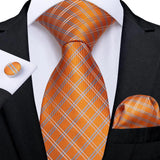 Cravate Orange a Rayures Bleu