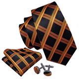 Cravate Orange et Noir Ecossais