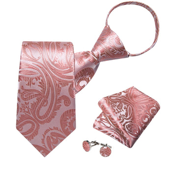Cravate Pré Nouée Rose Pale Paisley