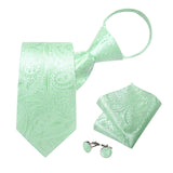 Cravate Pré Nouée Vert Pastel Paisley