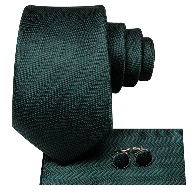 Cravate Vert Sapin a Chevrons