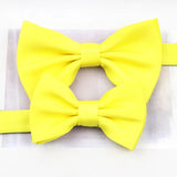 Ensemble Nœud Paillon père et fils Jaune
