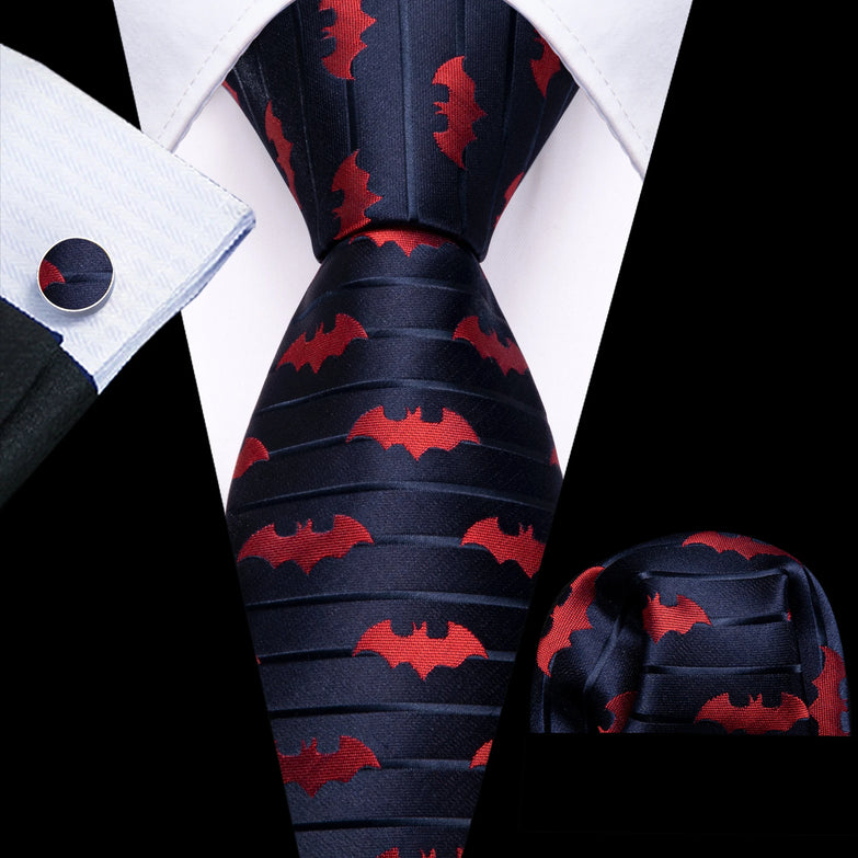 Cravate Halloween Chauves-Souris - Élégance macabre pour vos soirées effrayantes
