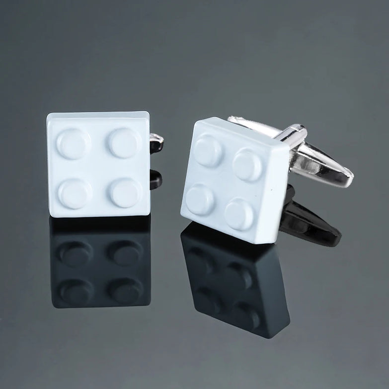 boutons de manchette Lego blanc