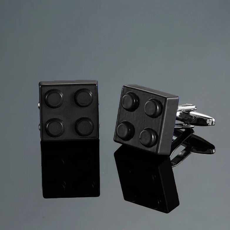 boutons de manchette Lego noir