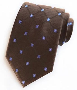 Cravate à Carreaux Marron et Violet - Cravate Prestige