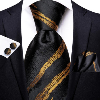 Cravate Noir Gold Pack Prestige