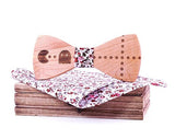 Nœud papillon en Bois Pac-Man à Fleurs