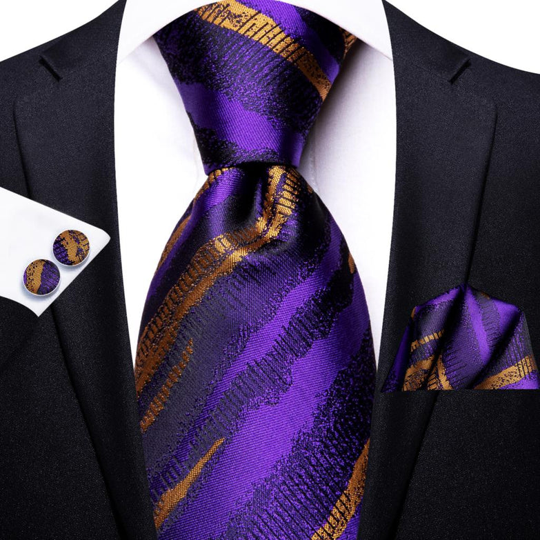 Cravate Violette et Or Pack Prestige