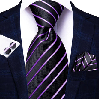 Black and Purple Slim Tie Prestige Pack