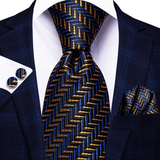 Blue and Yellow Woven Tie Prestige Pack