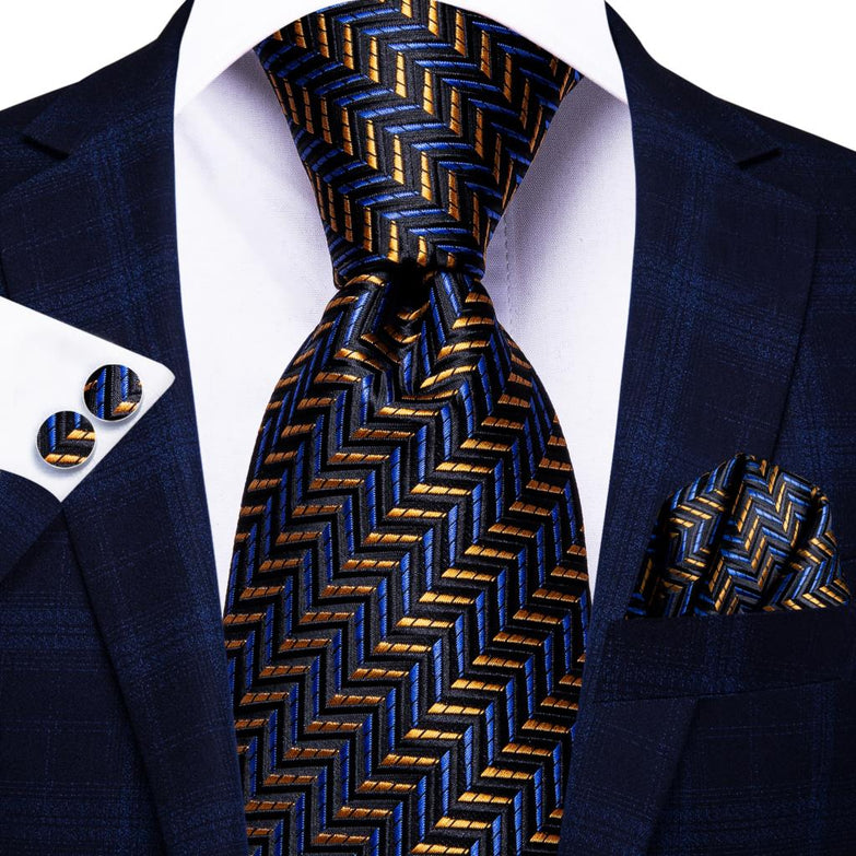 Blue and Yellow Woven Tie Prestige Pack