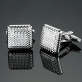 Boutons de Manchette Argent Épuré