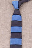 Cravate en Tricot Gris et Bleu - Cravate Prestige