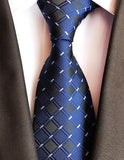 Cravate à Carreaux Bleu et Noire - Cravate Prestige