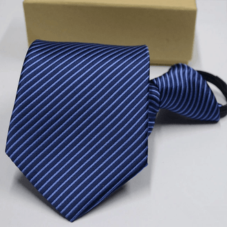 Cravates Pré-nouées Bleu Rayée - Cravate Prestige
