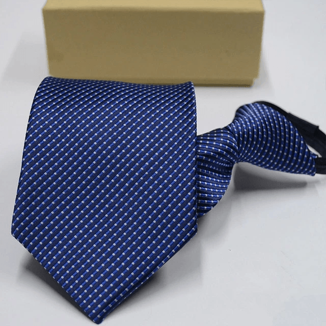 Cravates Pré-nouées Bleu à Pois Blanc - Cravate Prestige