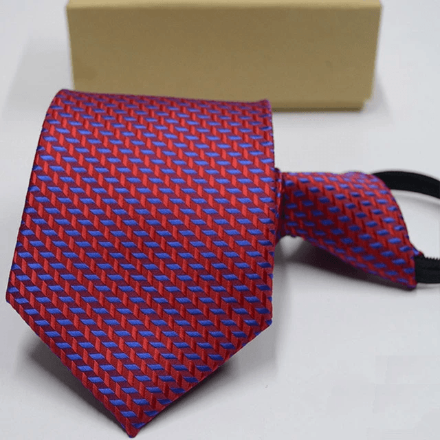 Cravate Pré-nouées Fuchsia à Motifs Bleu & Rouge - Cravate Prestige