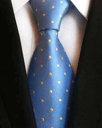 Cravate Bleu à Pois Jaune - Cravate Prestige