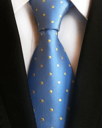 Cravate Bleu à Pois Jaune - Cravate Prestige