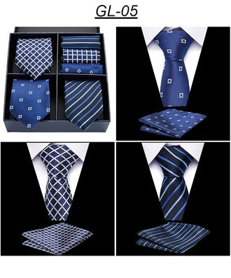 Cravates Trio Bleu Trois Motifs - Cravate Prestige