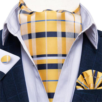 Yellow Checked Ascot Tie