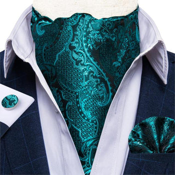 Imperial Green Patterned Ascot Tie