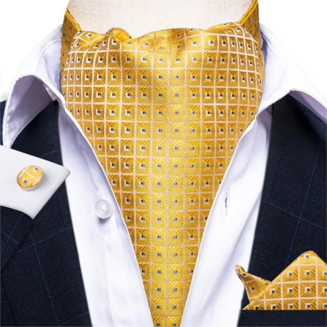 Yellow Patterned Ascot Tie