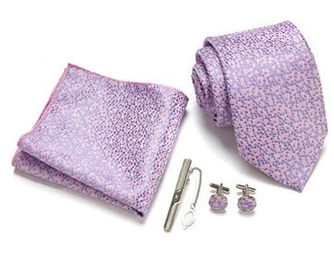 Cravate Rose Violet Moucheté Soie