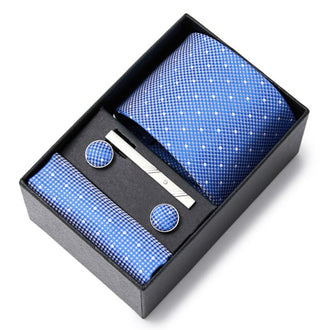 Cravate Bleu à Pois Blanc